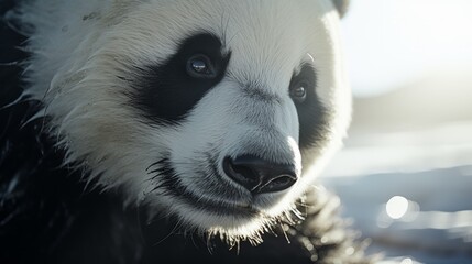 Close-up of giant panda bear