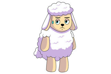 Cute Sheep Cartoon Character Design