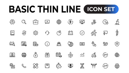 Fototapeta na wymiar Web icons. Business, finance, creativity.Set of thin line web icon set, simple outline icons collection, Pixel Perfect icons, Simple vector illustration.