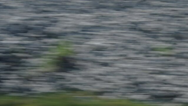 Motion blur of high speed textures as seen from the window of a fast moving train