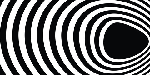 Abstract horizontal background with colorful waves. Trendy vector illustration in style black and white background pattern. Dark wavy purple-pink lines.