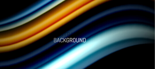 Rainbow color wave lines on black. Techno or business abstract background for posters, covers, banners, brochures, websites