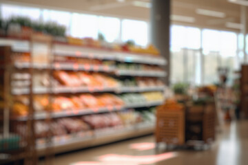 Fototapeta premium Abstract blur supermarket grocery store defocused for background