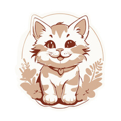 Happy kitty vector art also a sticker