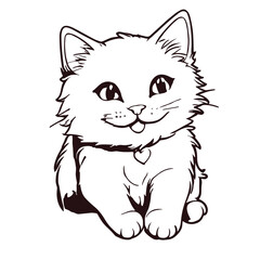 Happy kitty vector art also a sticker