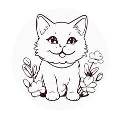 Happy kitty vector art also a sticker