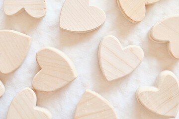 Fototapeta na wymiar Wooden heart-shaped background.
