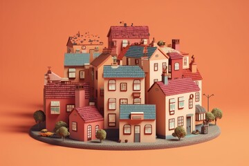 3D illustration of UK real estate taxes and home loan rates. Generative AI