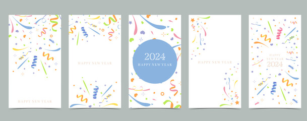 celebrate party background with confetti,glitter.Vector illustration for social media story