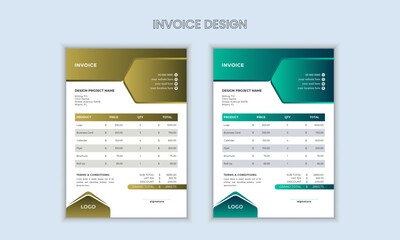 Professional invoice design template.