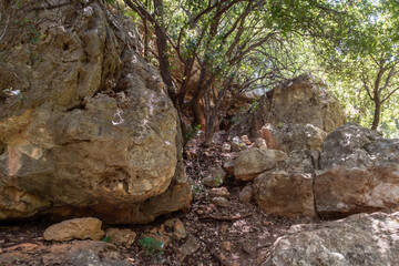 The Nahal  Amud National Natural Park in Western Galilee in northern Israel