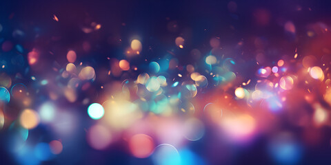 background with colorful Bubbles ,Colorful Bubbles And Water Spouts At The Surface,Colorful defocused bokeh lights in blur dark blue background - obrazy, fototapety, plakaty