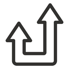 Up Arrow Vector Outline Icon. Double Arrow symbol. Up Arrow icons. Up Arrow collection. Up Arrow - stock vector.