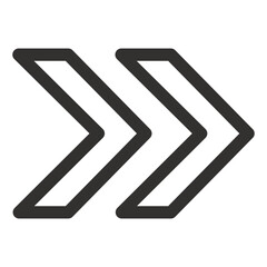 Double Chevron Vector Outline Icon. Right Chevron symbol. Double Chevron icons. Double Chevron collection. Double Chevron - stock vector.