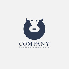letter C and head cow logo
