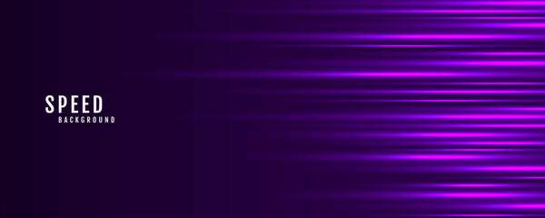 3D purple techno geometric background on dark space with glow lines motion effect decoration. Modern graphic design element panoramic high speed style concept for banner, flyer, card or brochure cover