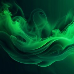 green gradient flowing smoke illustration background