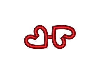 H and hearts logo design