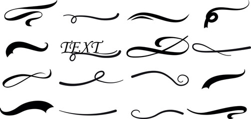 calligraphic swirls and flourishes Vector illustration on a white background, Calligraphy swoosh underline
are perfect for design projects, invitations, and cards - obrazy, fototapety, plakaty