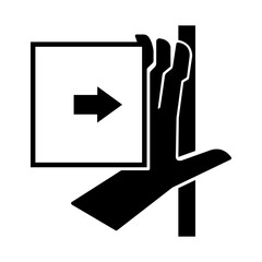 Hand Crush Force From Above Black Icon,Vector Illustration, Isolate On White Background Label. EPS10