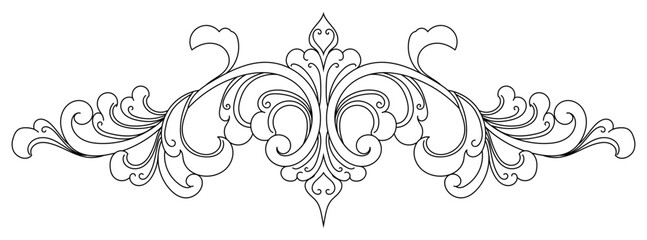 Vintage lines. Decorative elements. Border flower collection.