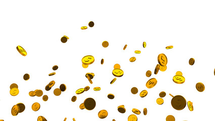 The winning golden coin floats closer to the camera.