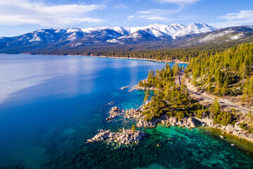 Aerial View of Incline Village at Lake Tahoe - obrazy, fototapety, plakaty