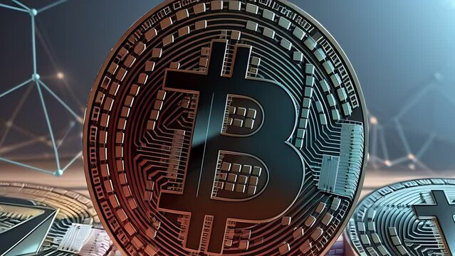 Video of zooming in bitcoin changing in different form