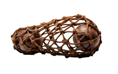Beautiful Brown Ball Carrier Net Isolated on Transparent Background PNG.