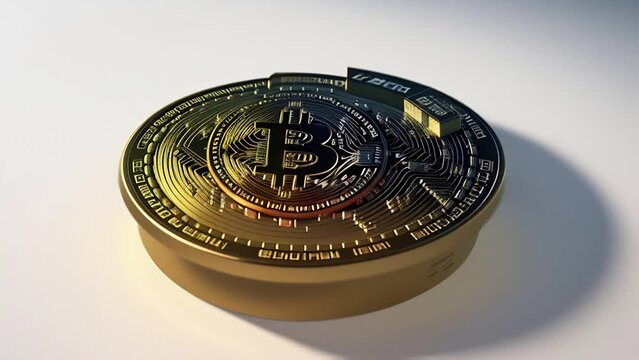 Video of zooming in bitcoin changing in different form
