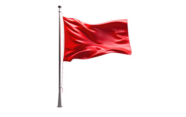 Stunning Red Corner Flag Isolated on Transparent Background PNG. - obrazy, fototapety, plakaty