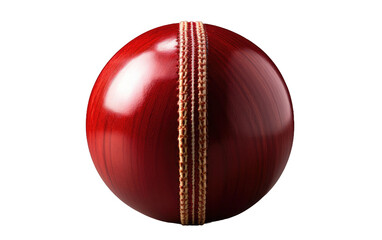 Shinning Red Cricket Ball Isolated on Transparent Background PNG.