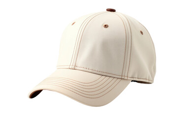 Cute White Cricket Hat For Player Isolated on Transparent Background PNG.