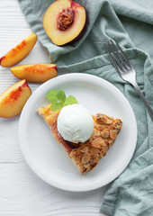 Homemade  galette with peaches.