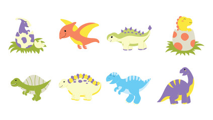 Fototapeta na wymiar Full Package of Dinosaurs Series