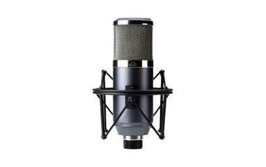 Outstanding Black Recording microphone Isolated on Transparent Background PNG.