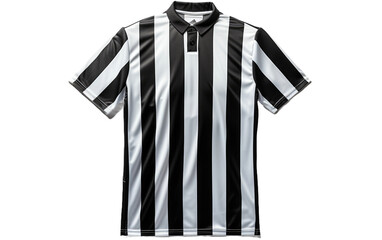 Beautiful Referees Jersey in Color of Black and White Isolated on Transparent Background PNG.