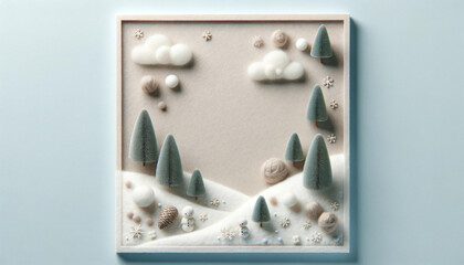 Tranquil Winter Tableau with Fuzzy Felt Appeal