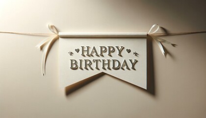 Elegant Minimalist Happy Birthday Banner