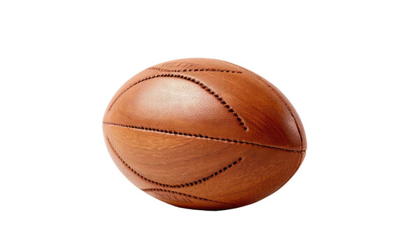 Brown Hard Rugby Ball Isolated on Transparent Background PNG.