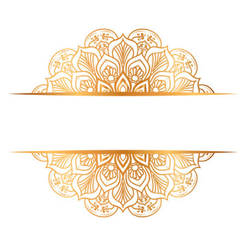 Ornamental luxury mandala pattern background with royal golden arabesque pattern Arabic Islamic east style. Traditional Turkish, Indian motifs. Great for fabric and textile, wallpaper, packaging etc