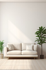 Empty living room with sofa, Generative Ai	