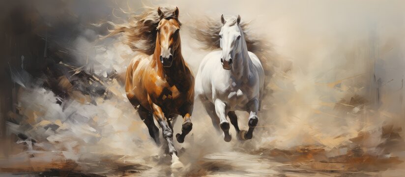 Stunning artwork of elegant Arabian horses