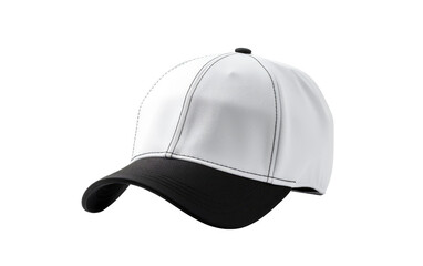 Shinning Soccer Cap in Color OF Black and White Isolated on Transparent Background PNG.