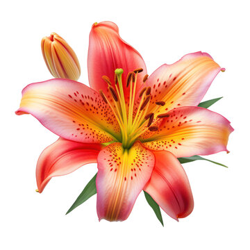 colorful lily isolated on transparent background,transparency 