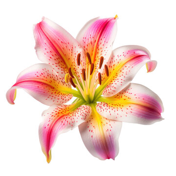colorful lily isolated on transparent background,transparency 