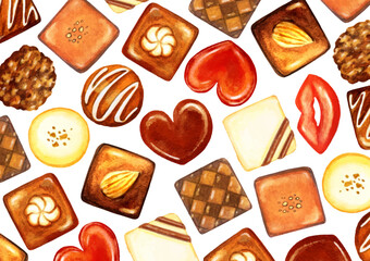 綺麗なチョコレートの背景イラスト