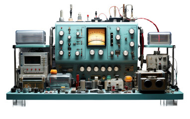 Telemetry Equipment Machine 3D Character Isolated on Transparent Background PNG.