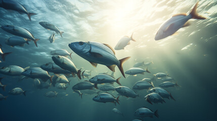 Obraz na płótnie Canvas underwater scene with fishes