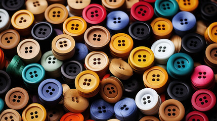 Fototapeta premium A collection of colorful buttons in various sizes and shades.
